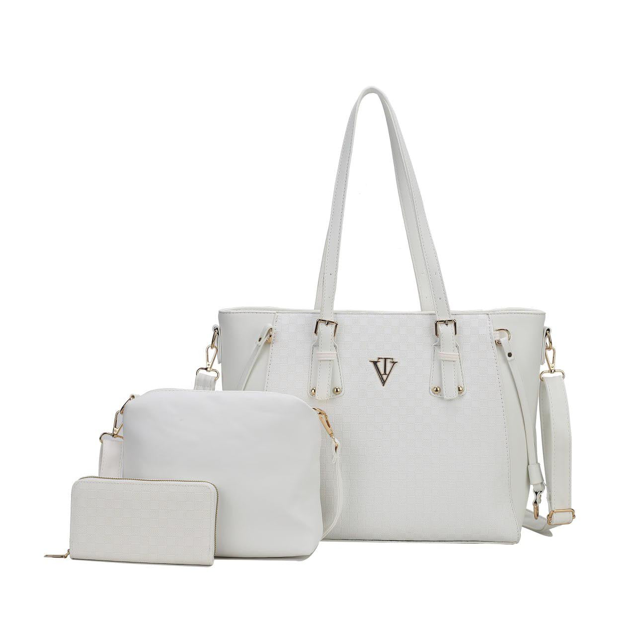 PLAIN TEXTURED 3PCS COMBO BAG