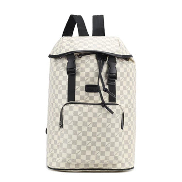 Wood Log Checker Print Backpack