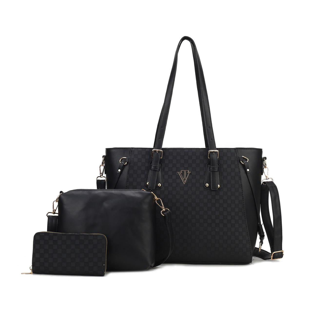 PLAIN TEXTURED 3PCS COMBO BAG
