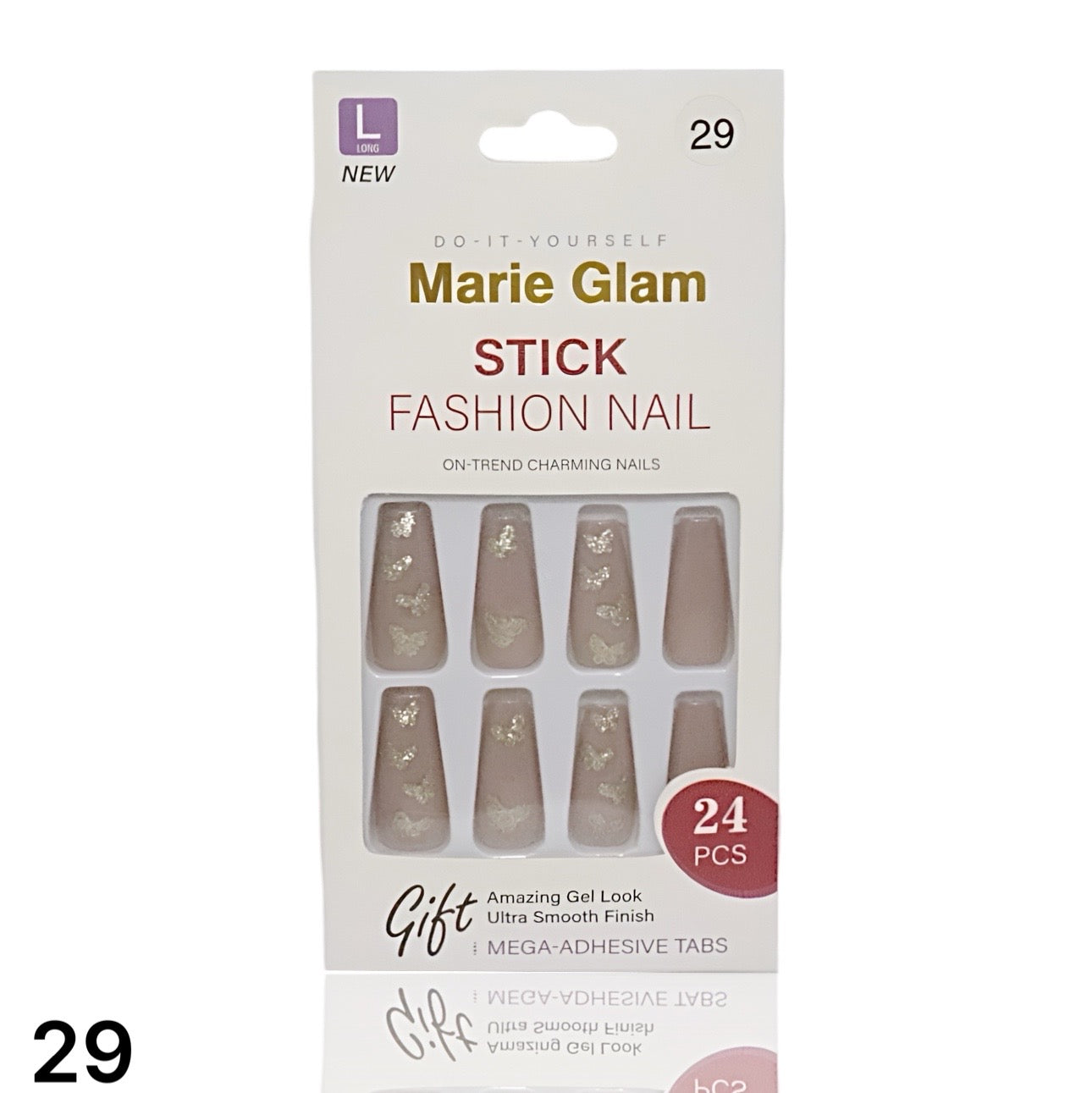 24 PCS Nails Without Glue L-Series