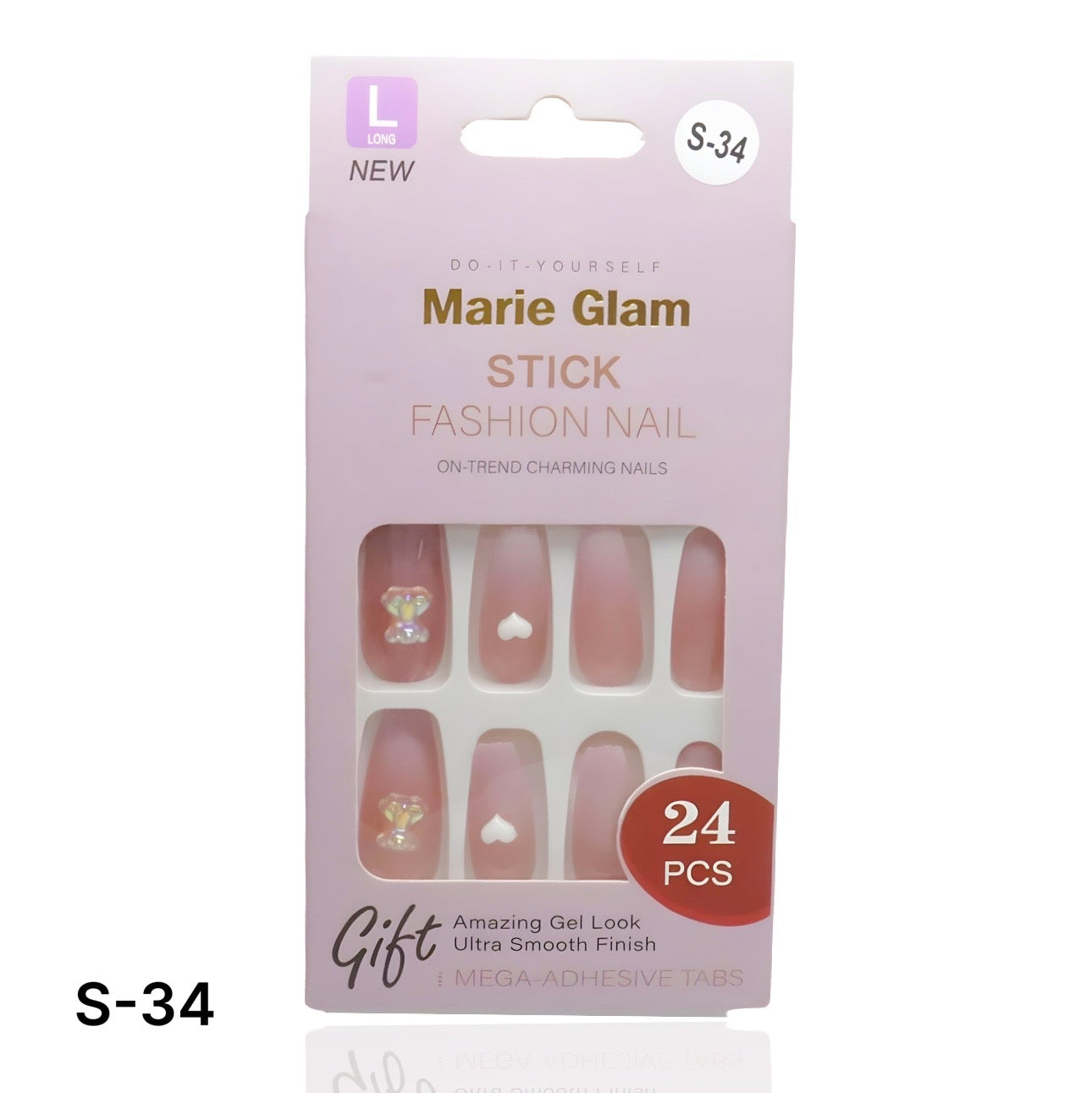 24 PCS Nails Without Glue S-Series