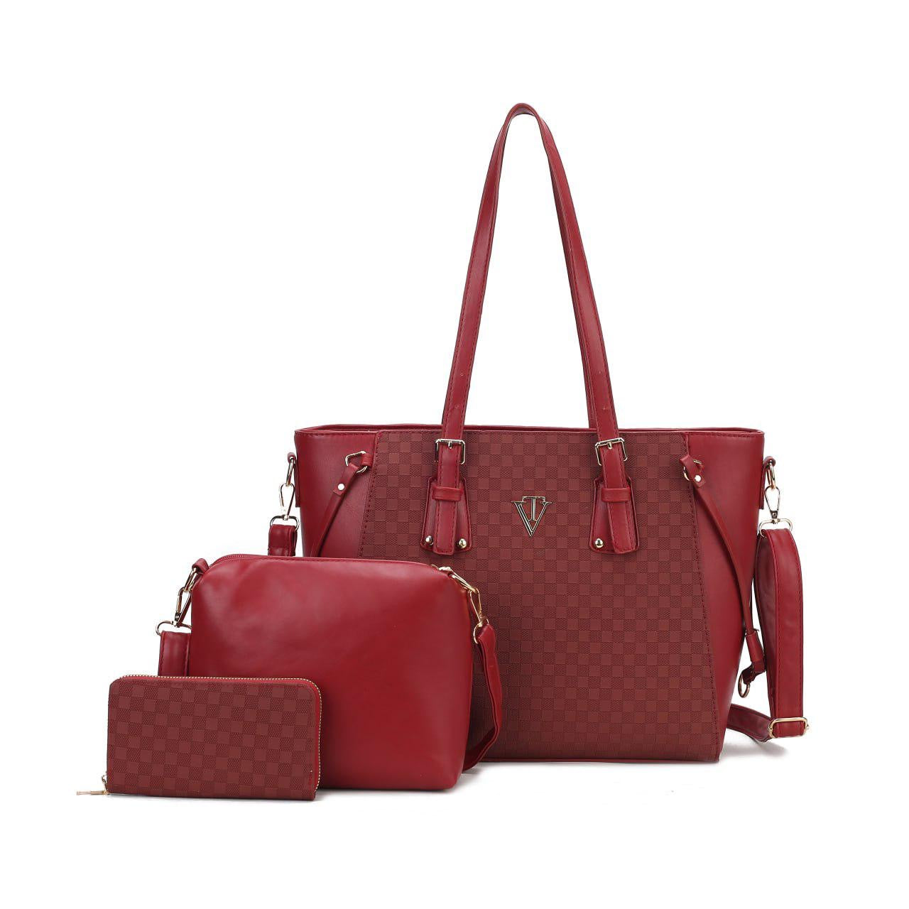 PLAIN TEXTURED 3PCS COMBO BAG