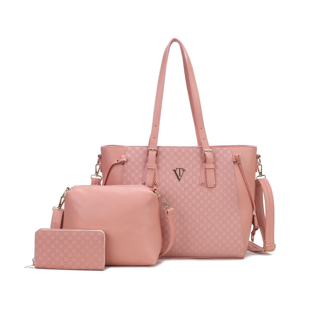 PLAIN TEXTURED 3PCS COMBO BAG