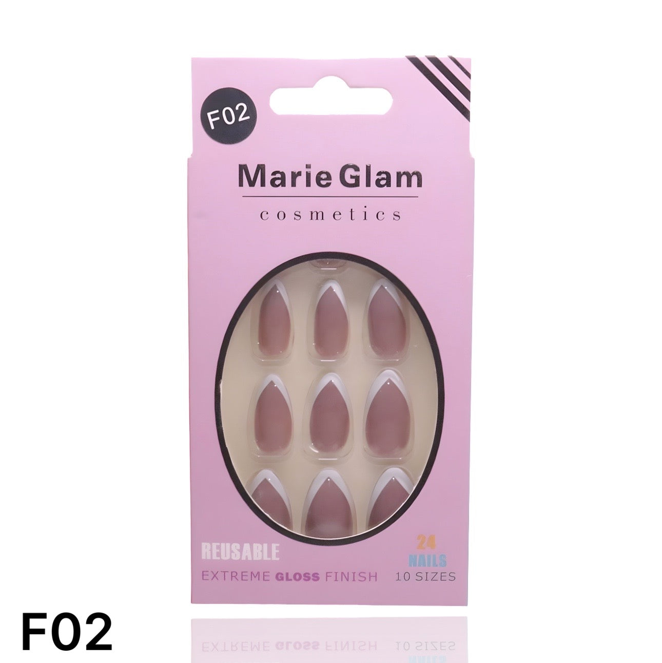 24 Pcs French Nails With Glue