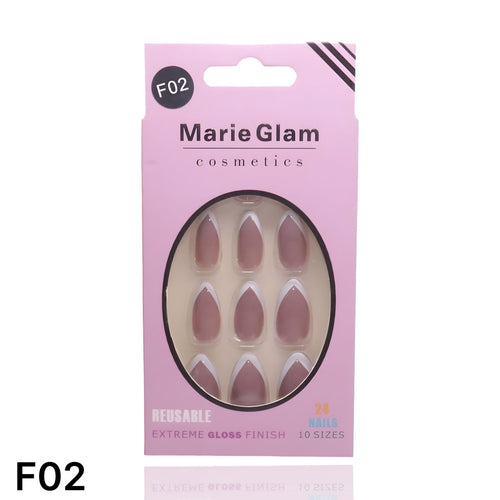 24 Pcs French Nails With Glue