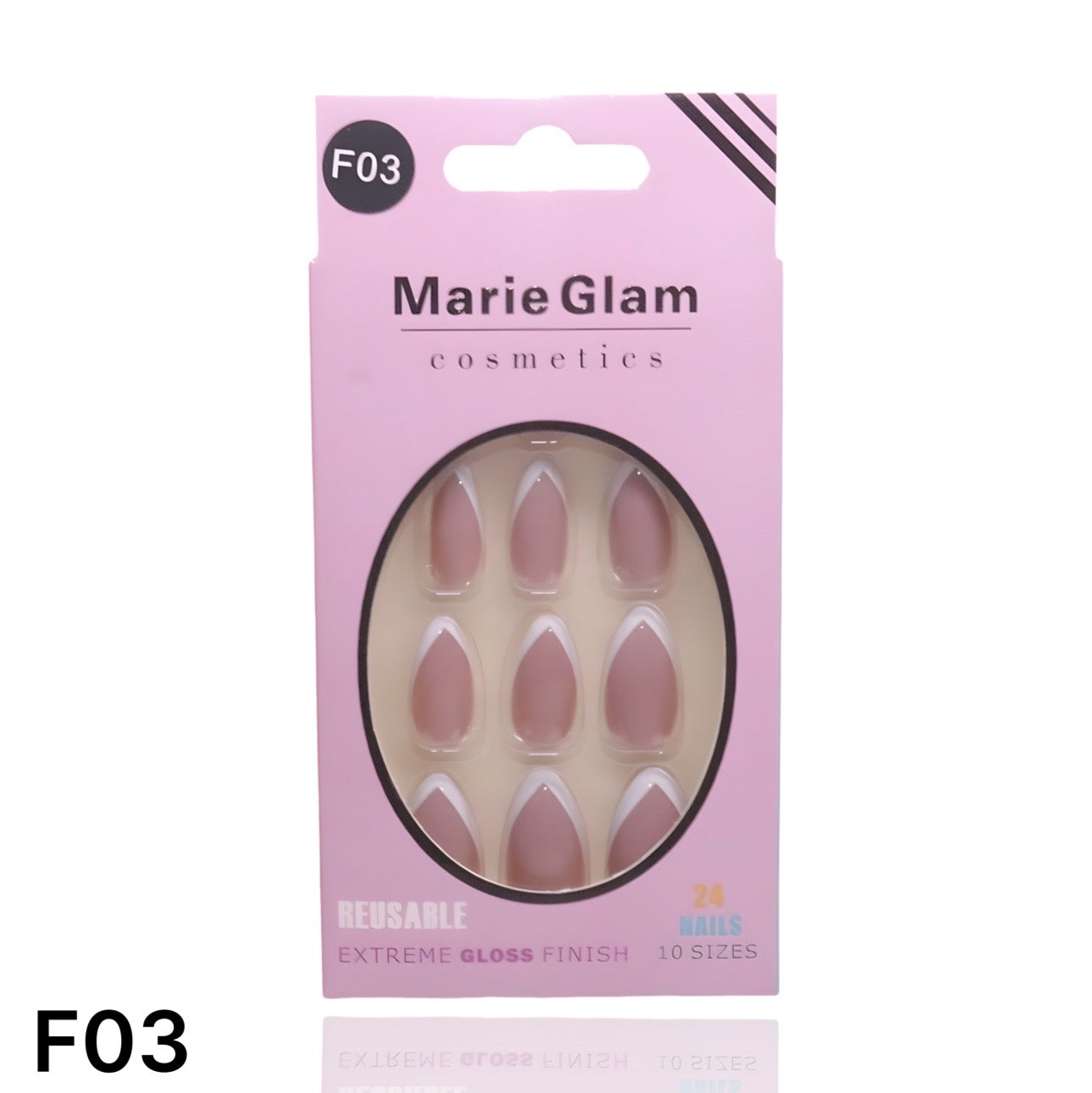 24 Pcs French Nails With Glue