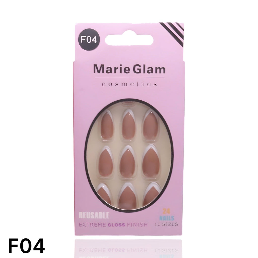 24 Pcs French Nails With Glue