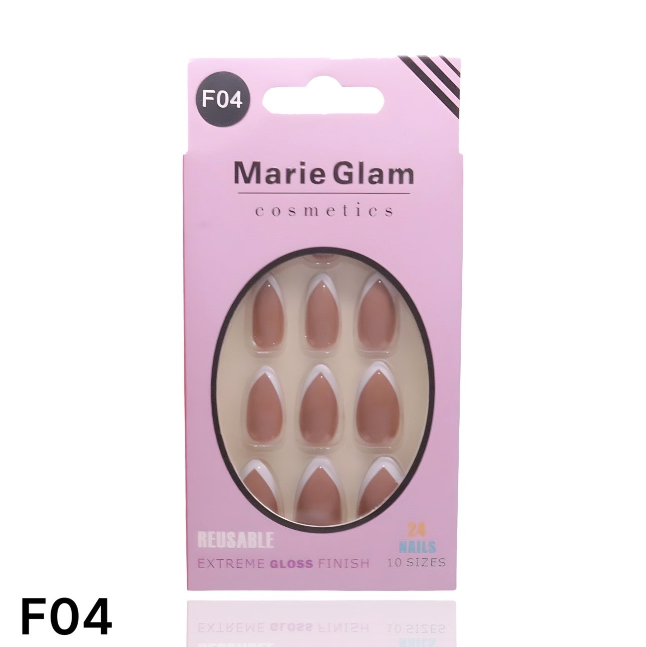 24 Pcs French Nails With Glue