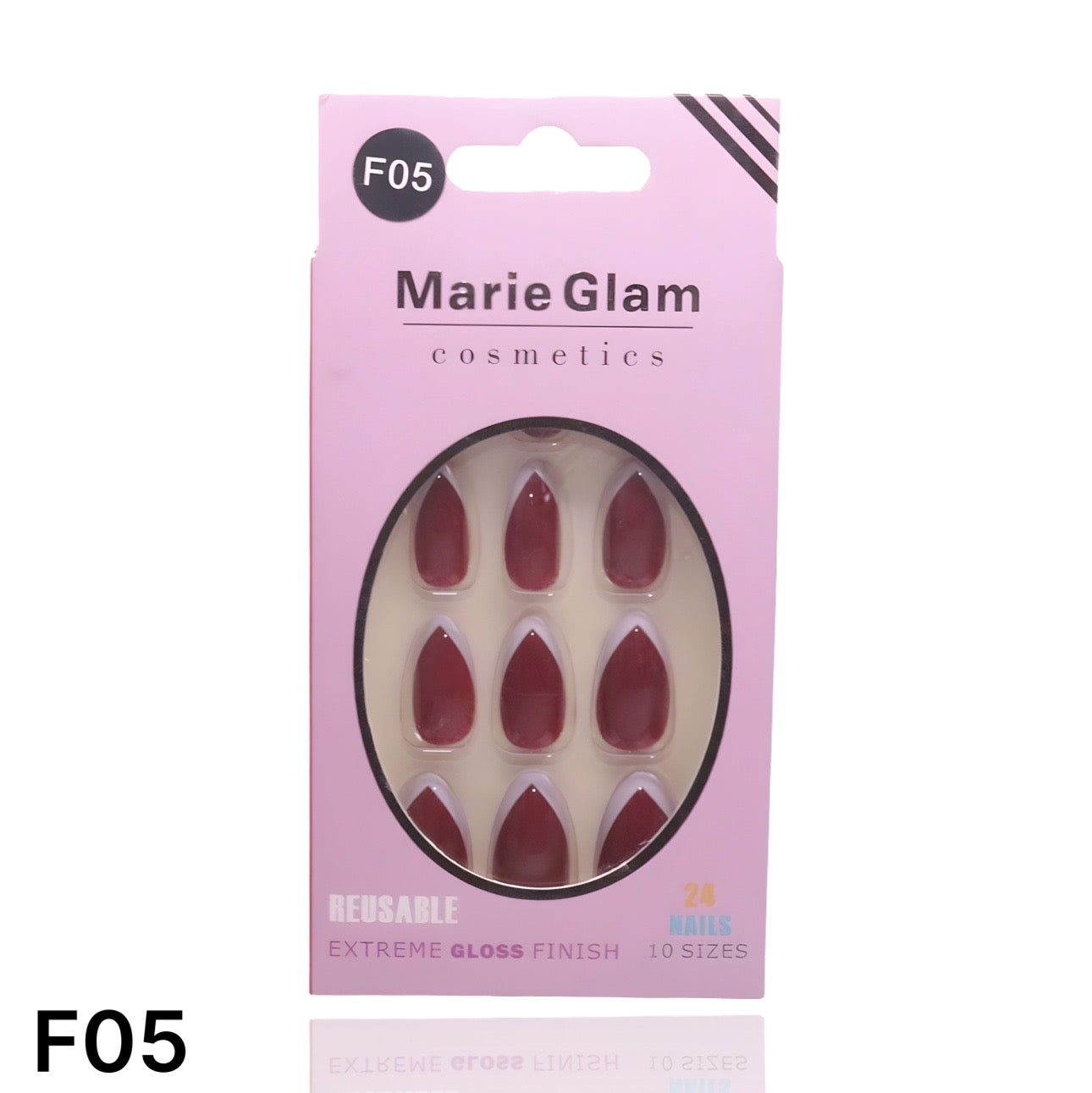 24 Pcs French Nails With Glue