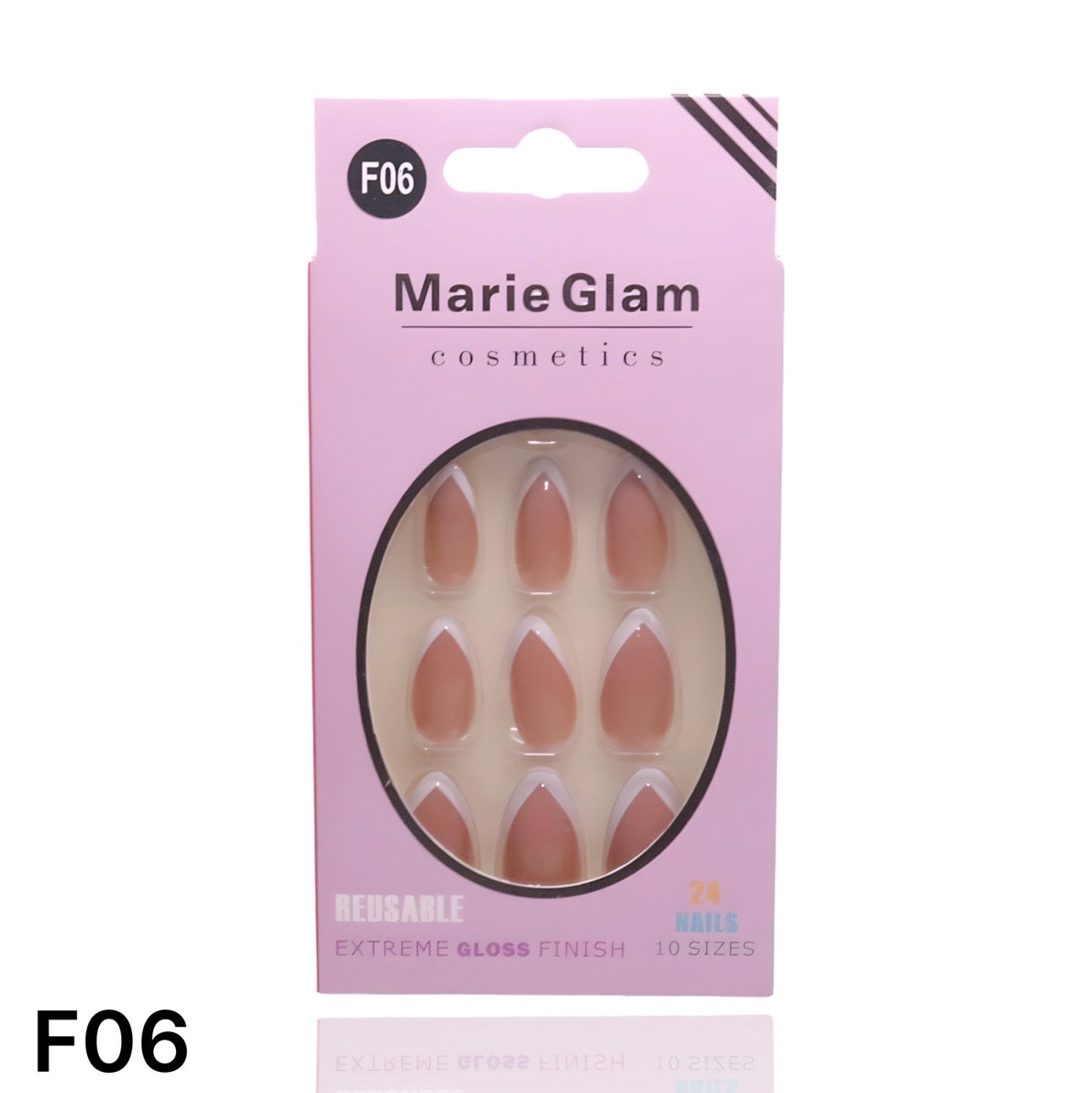 24 Pcs French Nails With Glue