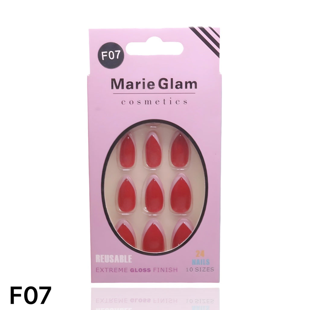 24 Pcs French Nails With Glue