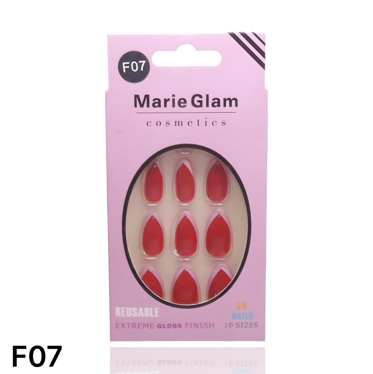 24 Pcs French Nails With Glue