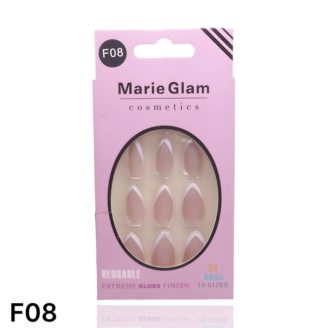 24 Pcs French Nails With Glue