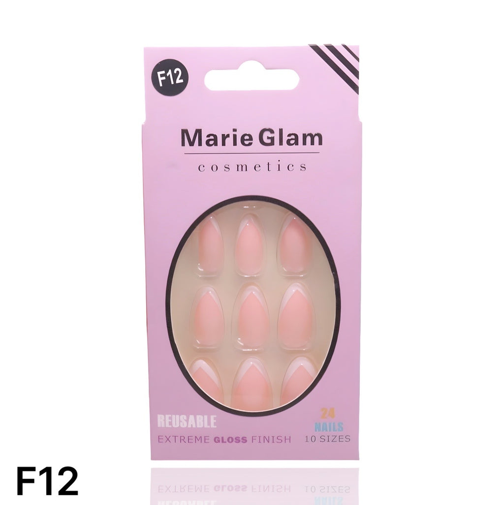 24 Pcs French Nails With Glue