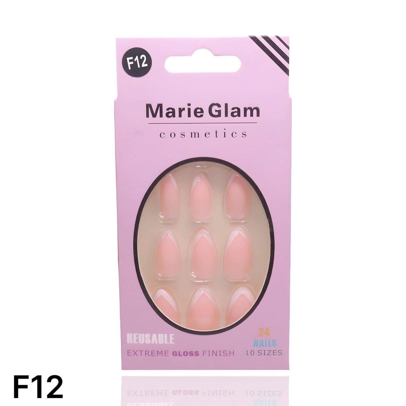 24 Pcs French Nails With Glue
