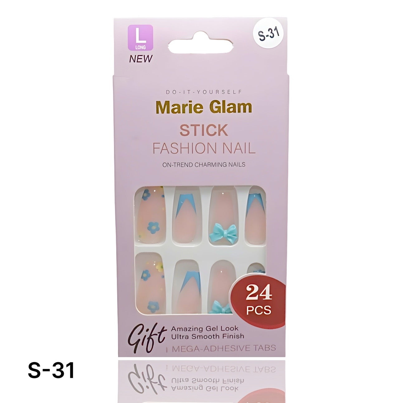 24 PCS Nails Without Glue S-Series