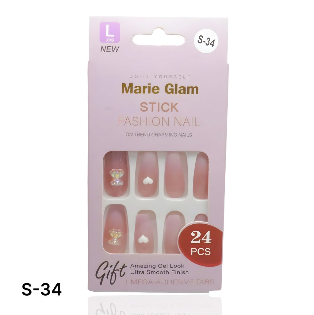 24 PCS Nails Without Glue S-Series