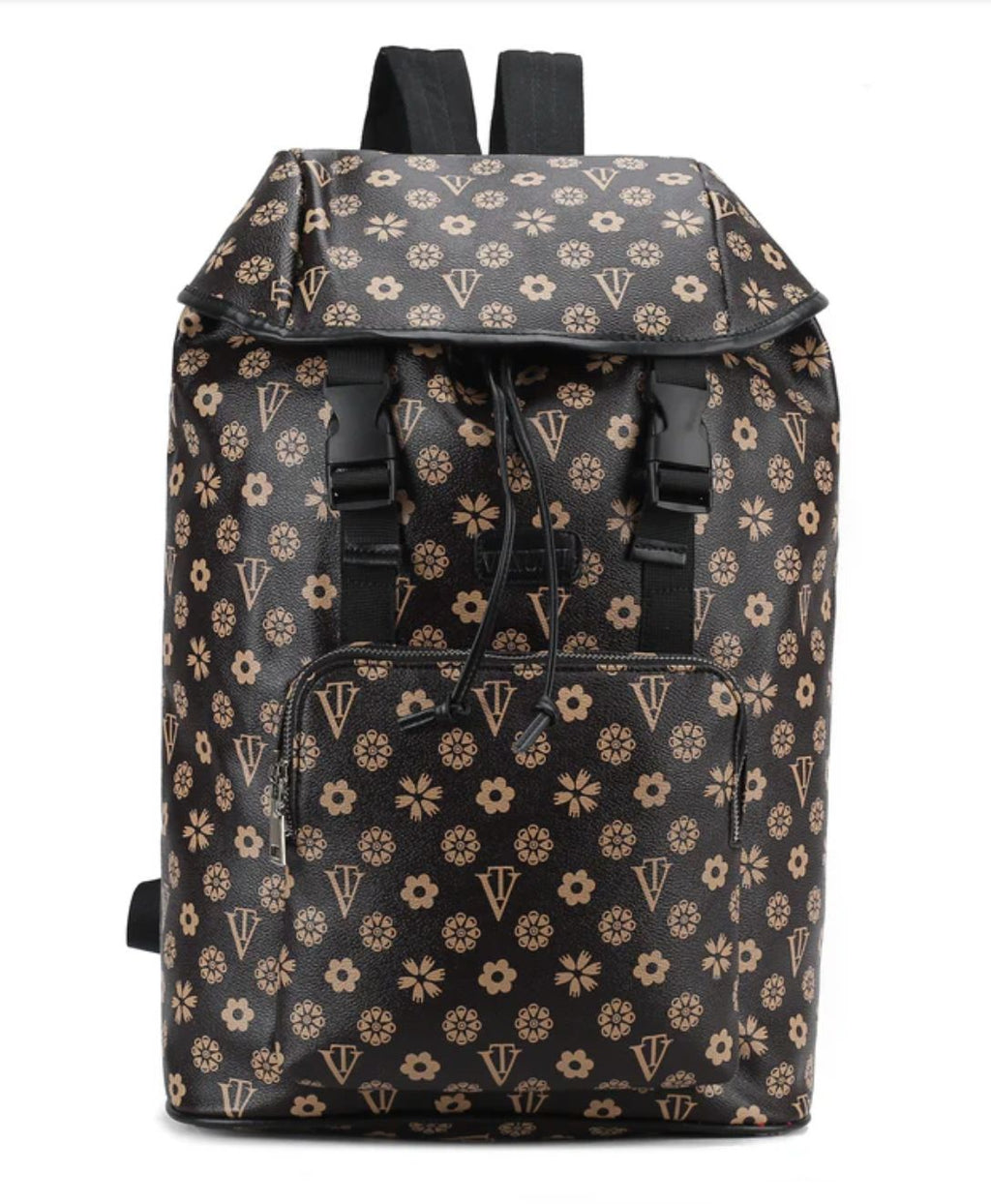 Wood Log Checker Print Backpack