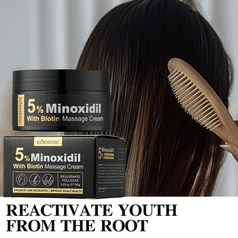 5% Minoxidil Scalp Massage Cream with Biotin for Hair Growth – 100g