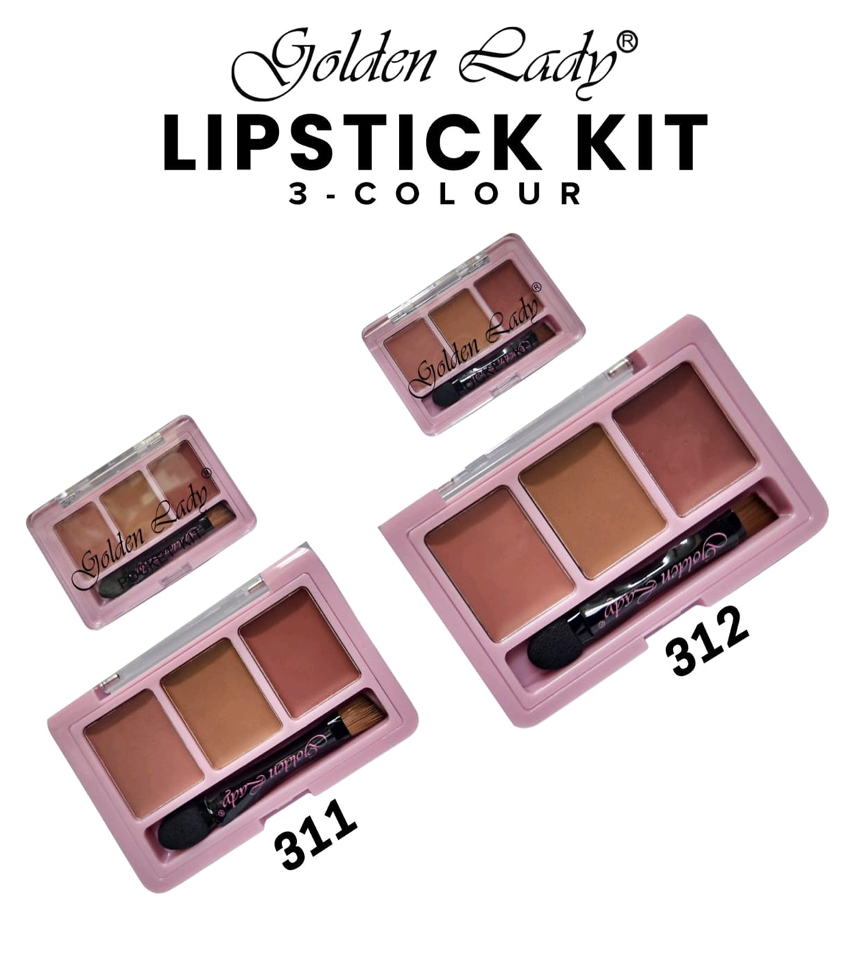 Golden lady 3 colour lipstick kit