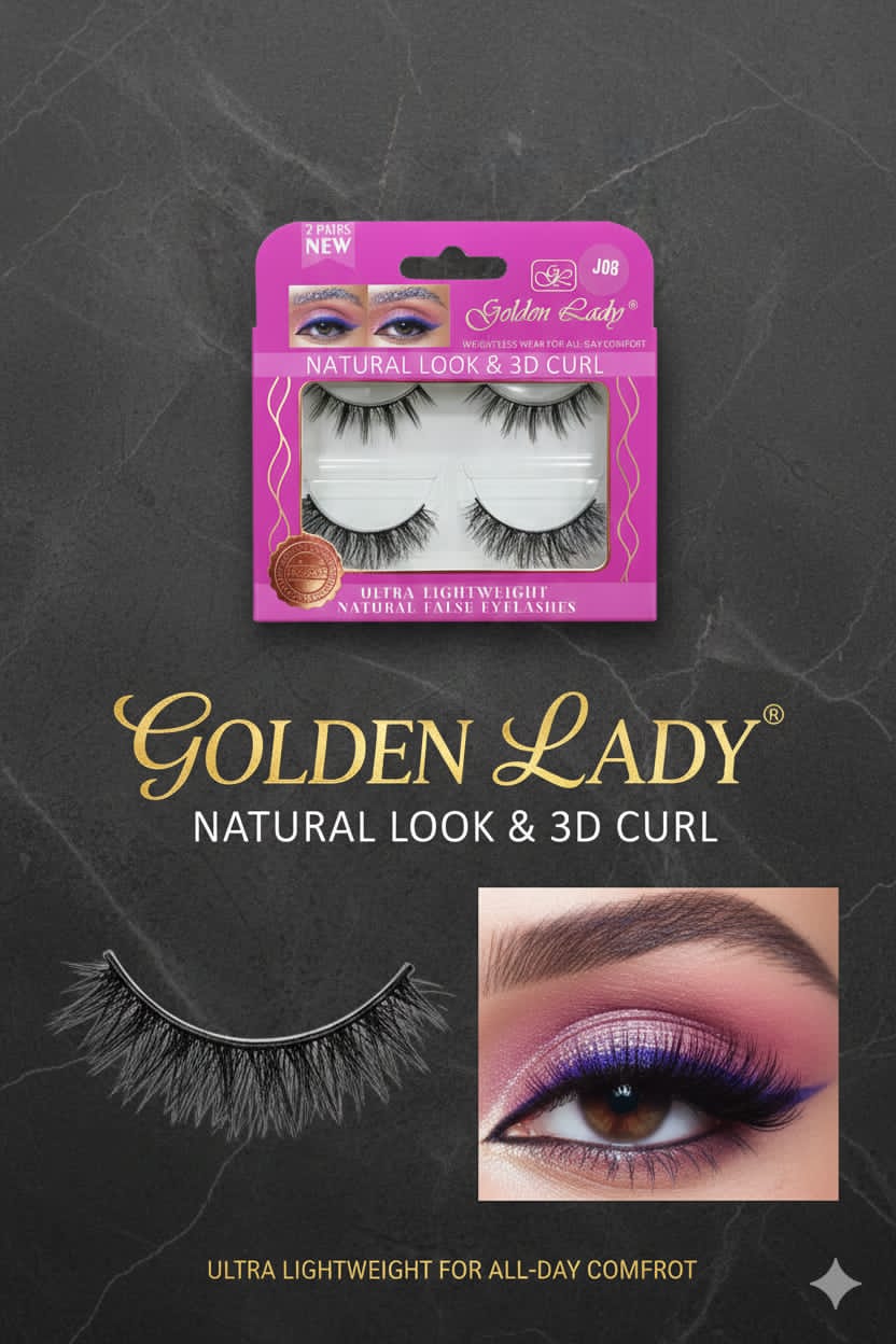 Golden lady curl and 3D eyelash
