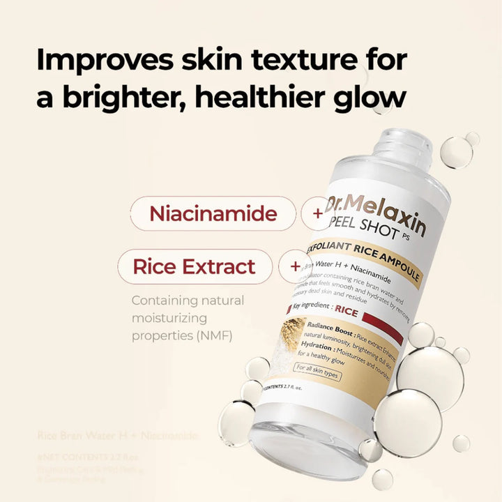 Dr.Melaxin Peel Shot Exfoliating White Rice Ampoule - 80ml