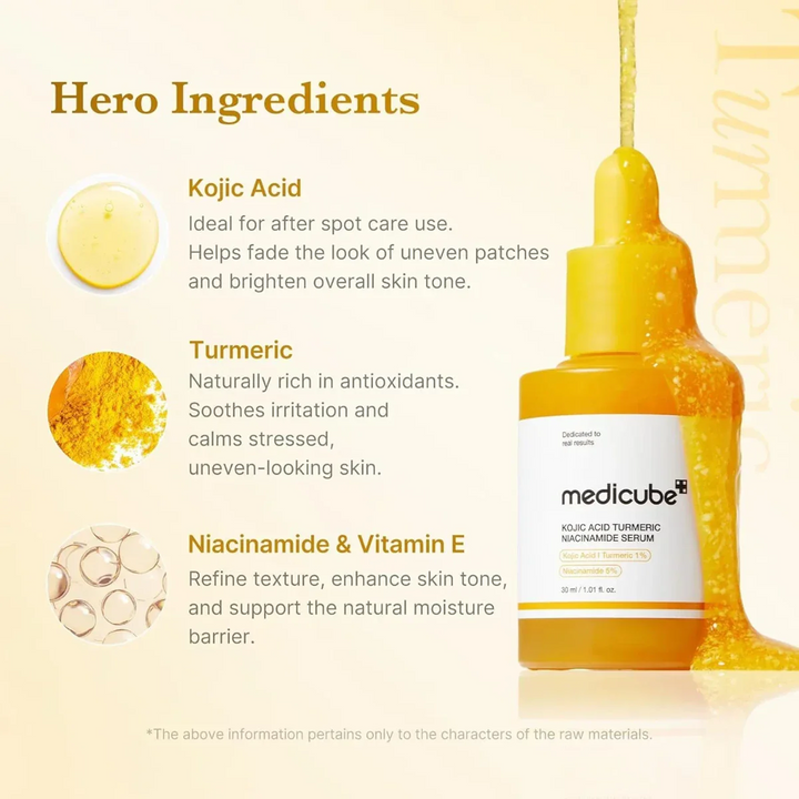 Medicube Kojic Acid Turmeric Niacinamide Serum - 30ml