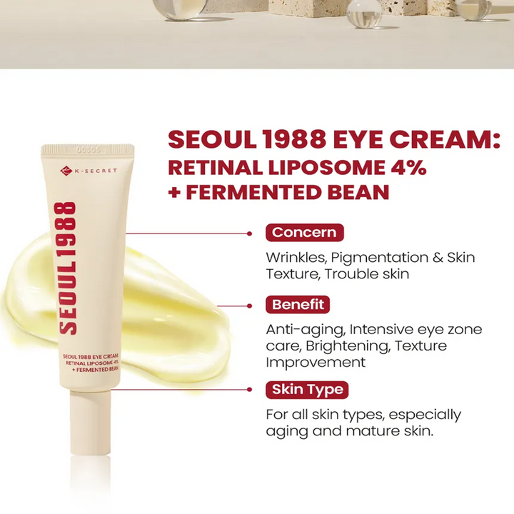 K-SECRET Seoul 1988 Eye Cream : Retinal Liposome 4% + Fermented Bean - 30ml
