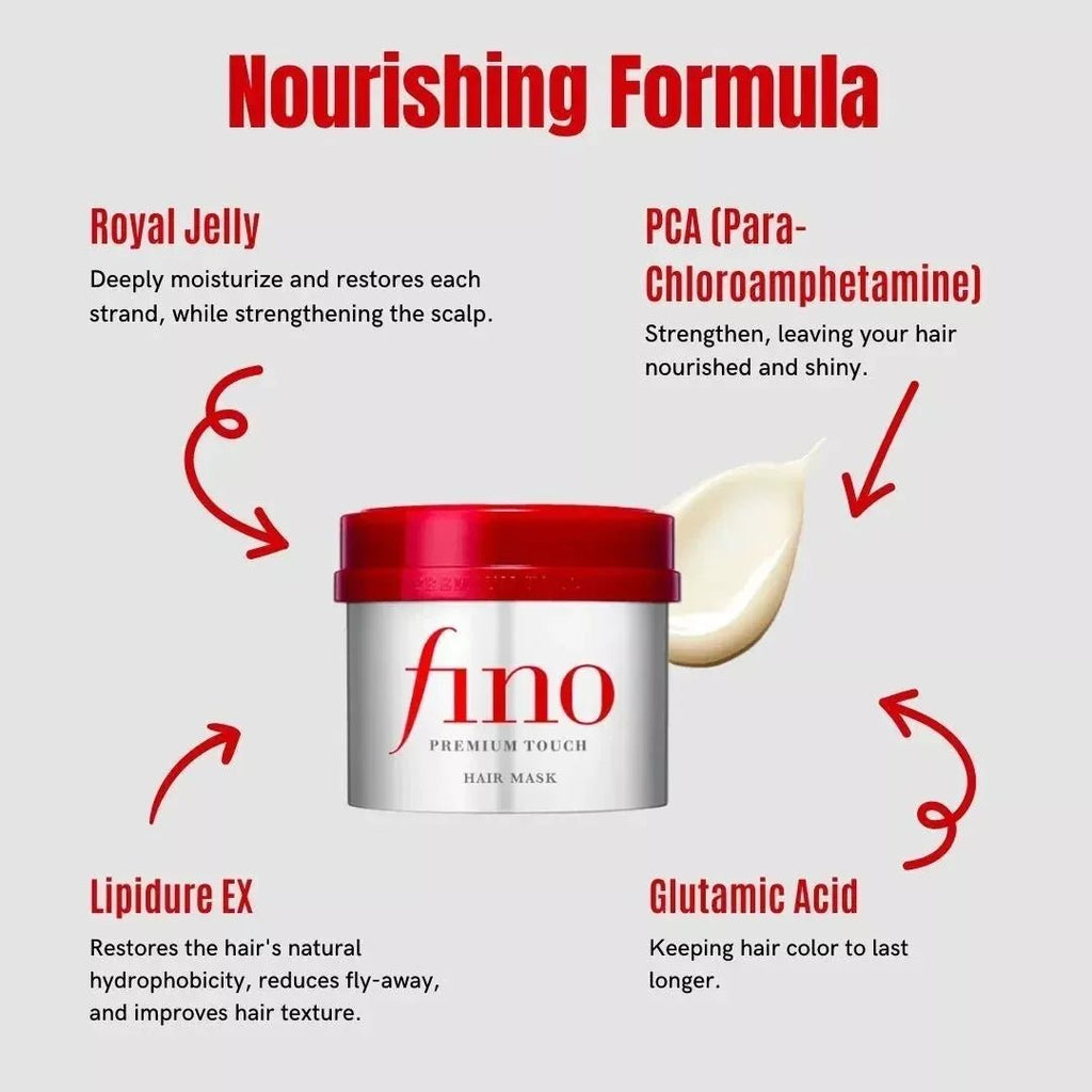 Fino premium touch shampoo, conditioner, mask, oil combo pack
