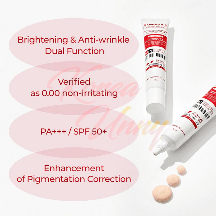 Dr.Melaxin Astaxanthin Anti-Freckles & Whitening Capsule Sun Cream SPF50+ - 50ml