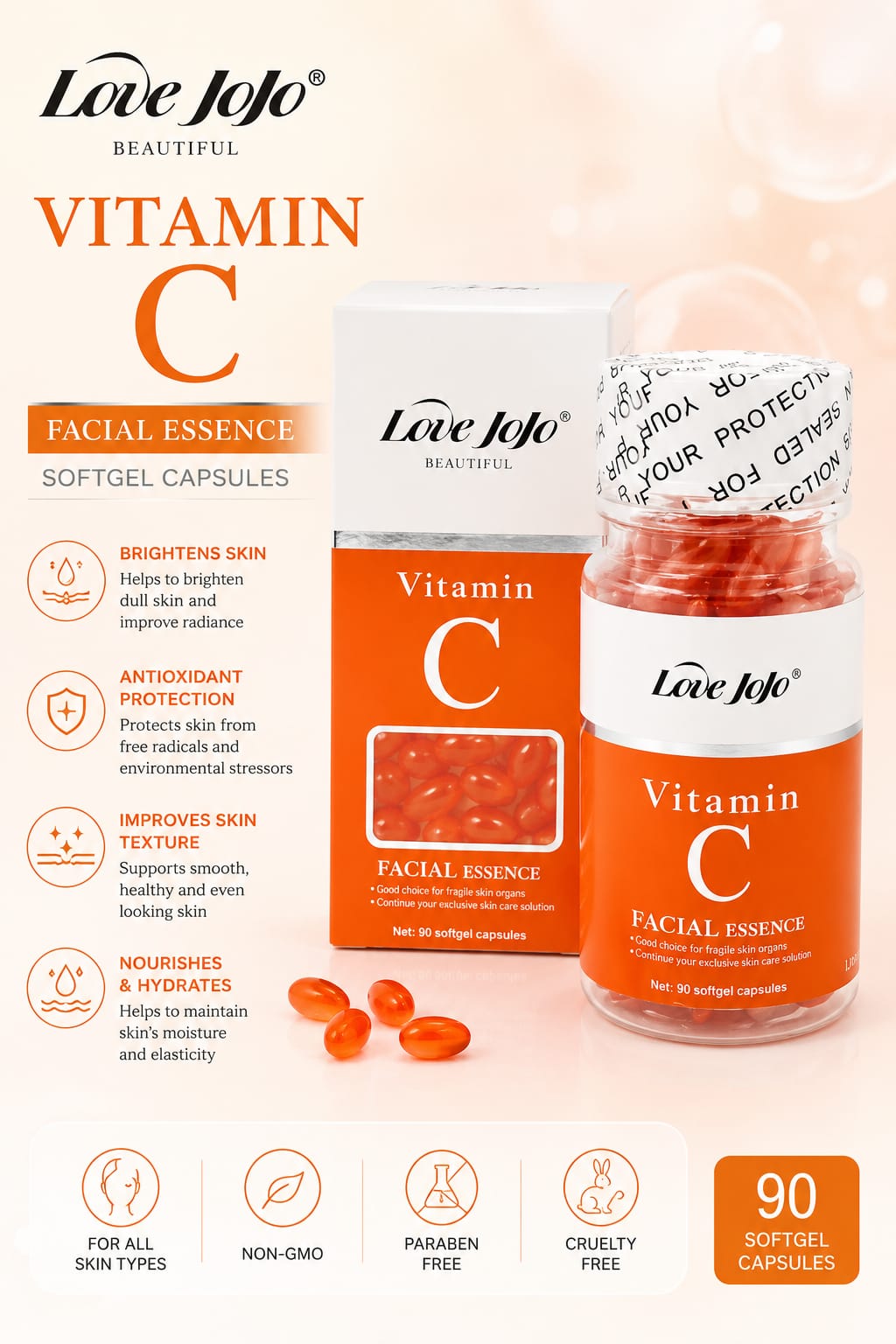 Love JoJo Vitamin C Facial Essence Softgel Capsules