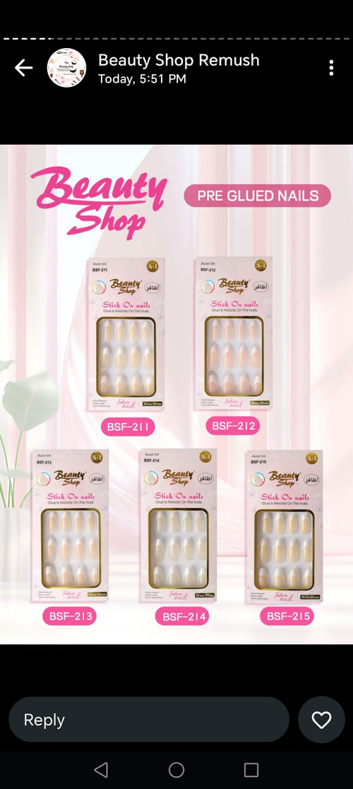 Beauty shop stick on nails