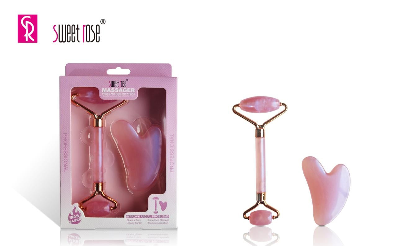 Sweet rose stone rollar face massager