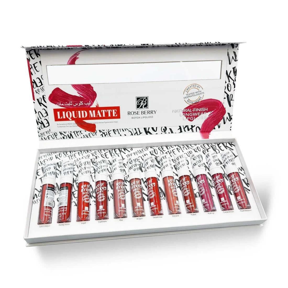 Rose Berry Botox 24H Long Wear Lipgloss - 6g × 12Pcs