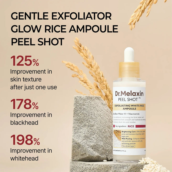 Dr.Melaxin Peel Shot Exfoliating White Rice Ampoule - 80ml