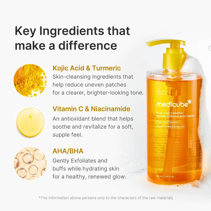 Medicube Kojic Acid Turmeric Vita Brightening Body Wash - 400ml