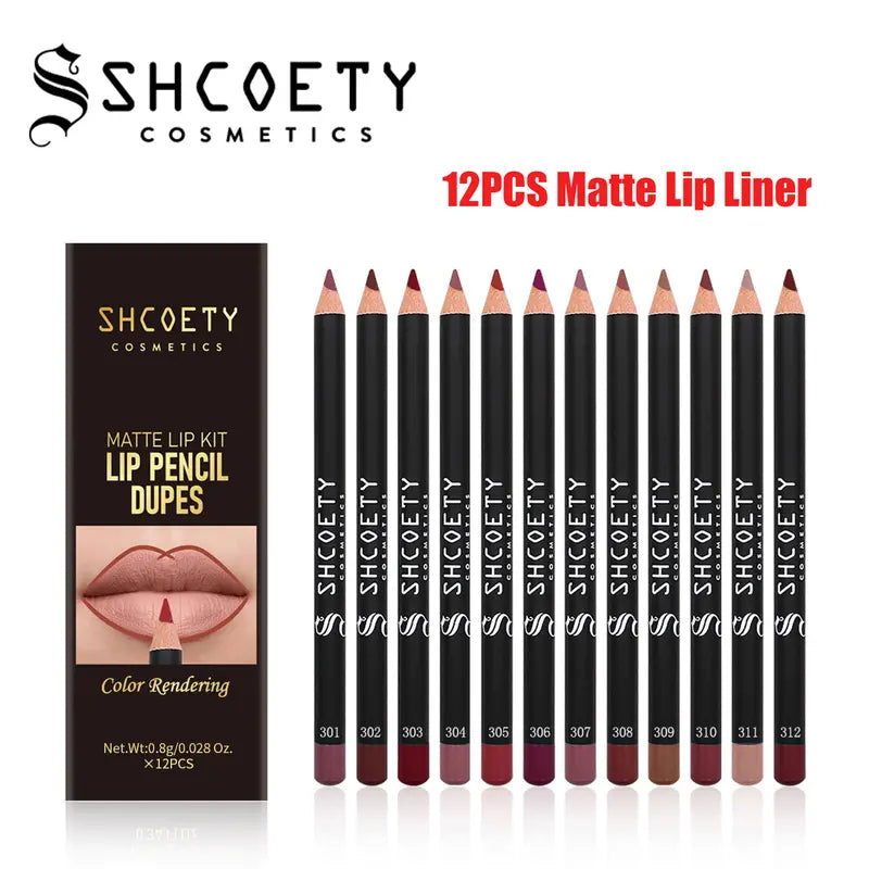 Shcoety matte lip liner 12 shades pack