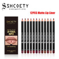 Shcoety matte lip liner 12 shades pack