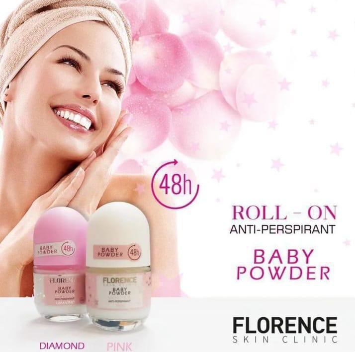 Florence Baby Powder Anti-Perspirant Pink Roll On - 50ml